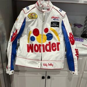 Women Nights Carly & Ricky Bobby Wonder Bread Racing Jacket – Faux Leather